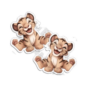 Stickers bébé tigre qui joue Stickers bébé ourson camion camping-car bébé tigre - Lot de 2 miroirs M33358