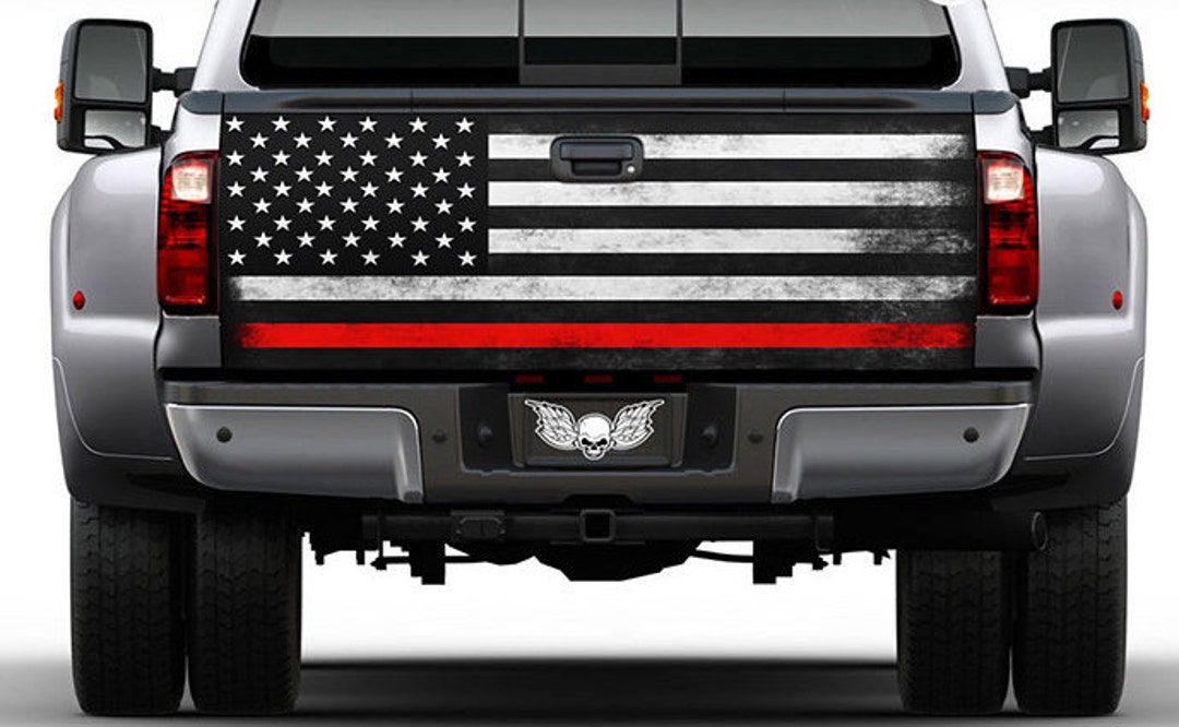 Tailgate Wrap Tailgate Decal Thin Red Line Firefighter Flag Etsy