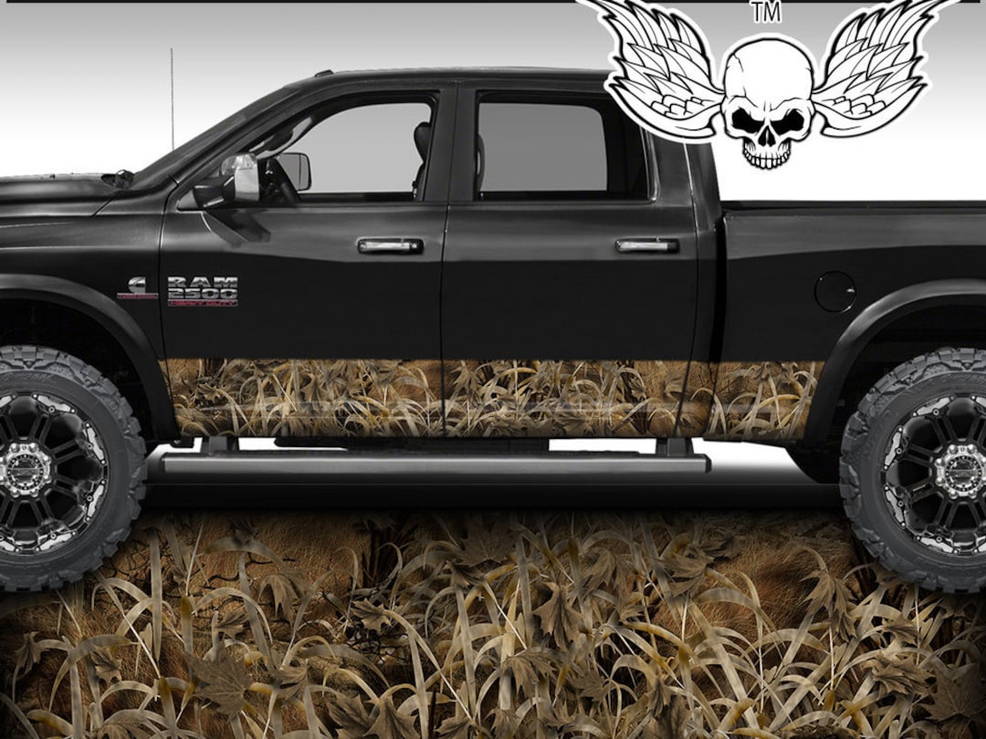Rocker Wrap Truck Side Graphic Decals Grassland Camo Rocker Panel ...