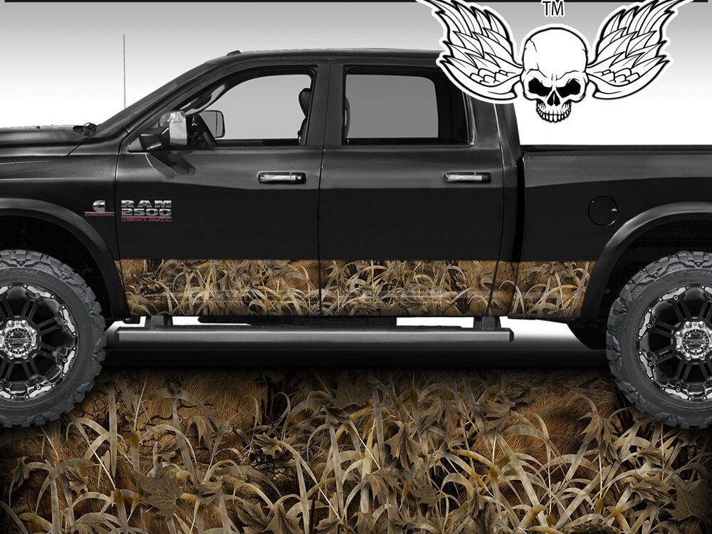 Truck Rocker Panel Wraps Rocker Wrap Truck Side Graphic Decals Grassland Camo Rocker Panel ...