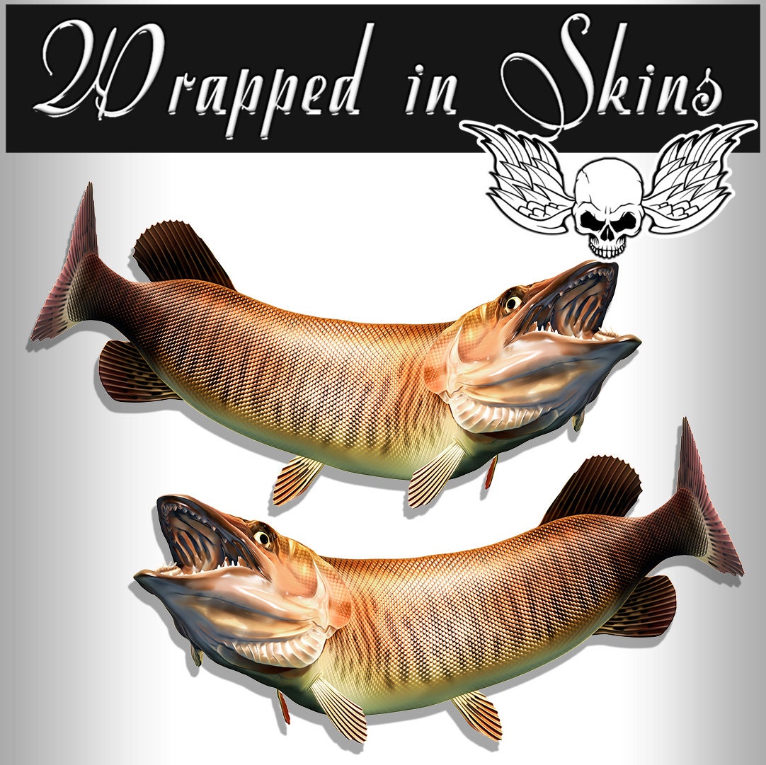 Tiger Musky Fish Decals Fishing Stickers Tackle Box RV Truck Camper ...