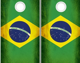Cornhole Wraps 2 Vinyl Brazilian Flag Decal Wraps Brazil Flag Cornhole Decals Vinyl Sheets to wrap Cornhole Boards