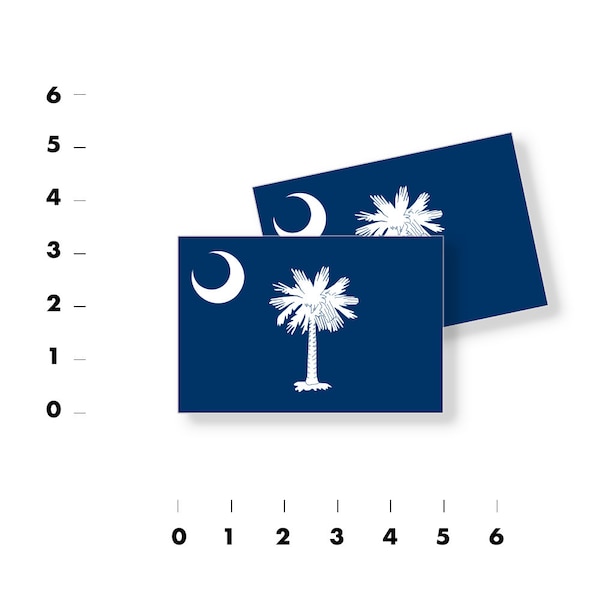 South Carolina State Flag Vinyl Decal Stickers - assorted sizes