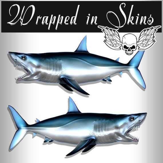 Mako Shark Decals Fishing Stickers Tackle Box RV Truck Camper Trailer  AFP-0042