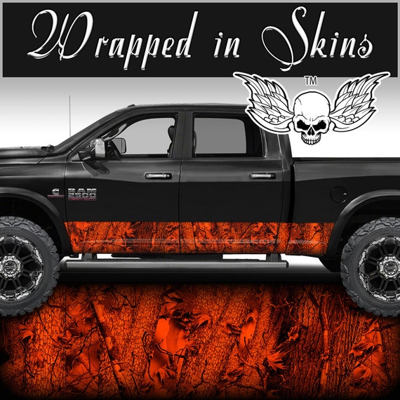 Red Camouflage Rocker Panel Graphic Decal Wrap Kit Truck SUV 4x4