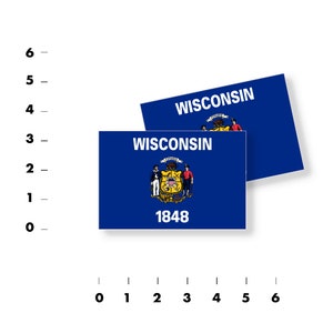 Wisconsin State Flag Vinyl Decal Stickers - assorted sizes