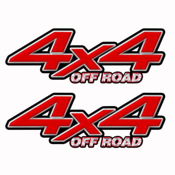 4x4 Off Road Truck Bed Decals RED Set of 2 vinyl graphic stickers Premium vinyls and inks for 4WD vehicle  k001OR4