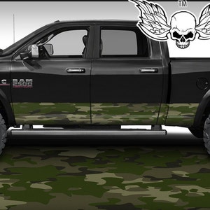 Rocker Wrap Traditional Green Woodland Camo Military Style Camouflage Truck Side Graphics  A-037RP
