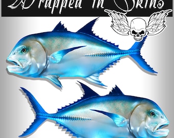 Giant Trevally Decals Fishing Stickers Tackle Box RV Truck Camper Trailer AFP-0019