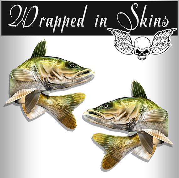 24 Walleye Fish RV Decals - Boat Graphics - Set of 2 mirrored Vinyl  Graphics - Boat RV - Choose laminated or unlaminated RV6