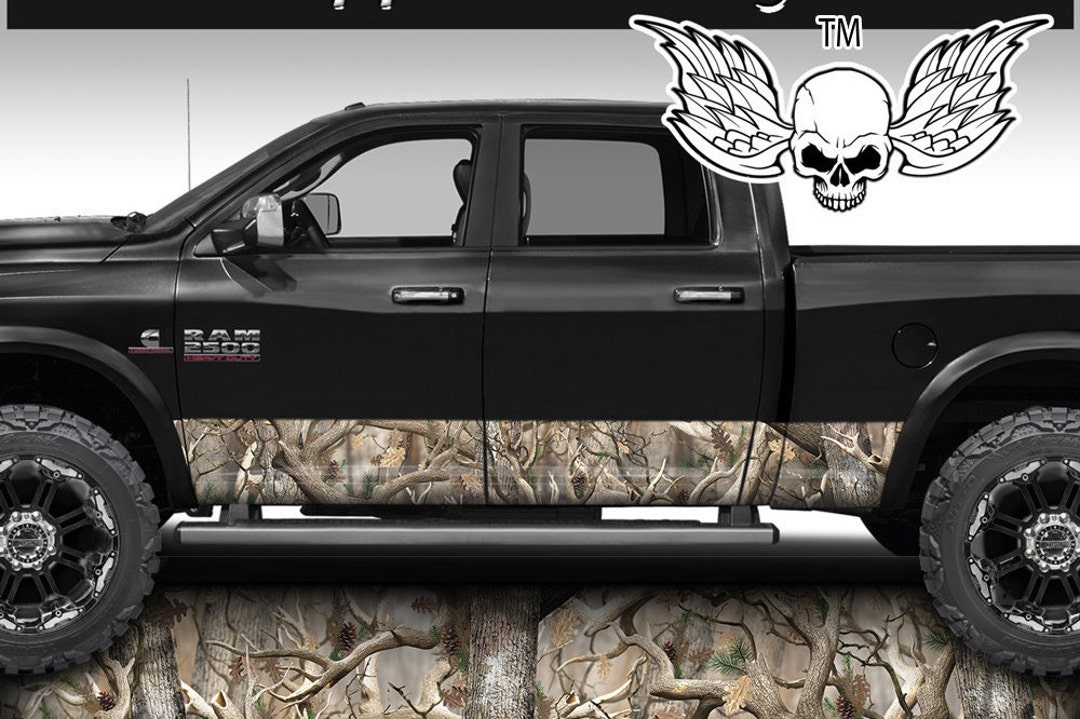 Camouflage Rocker Panel Graphic Decal Wrap Kit Truck Side Decals Camo