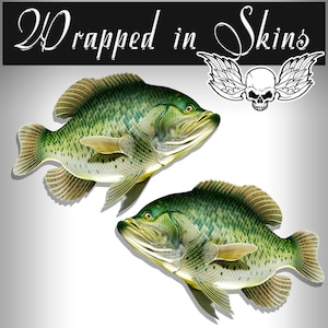 Crappie Decals Fishing Stickers Fish Decals Crappie Stickers Vinyl set of 2 AFP-0012