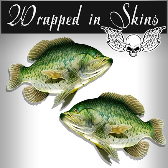 Crappie Decals Fishing Stickers Fish Decals Crappie Stickers Vinyl set of 2  AFP-0012