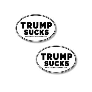 Trump Sucks Anti Trump Oval Stickers Decals B&W Multipack