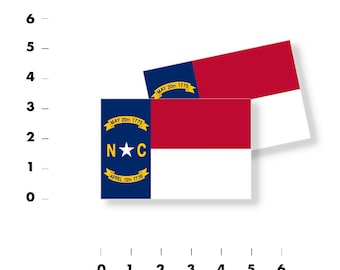 North Carolina State Flag Vinyl Decal Stickers - assorted sizes