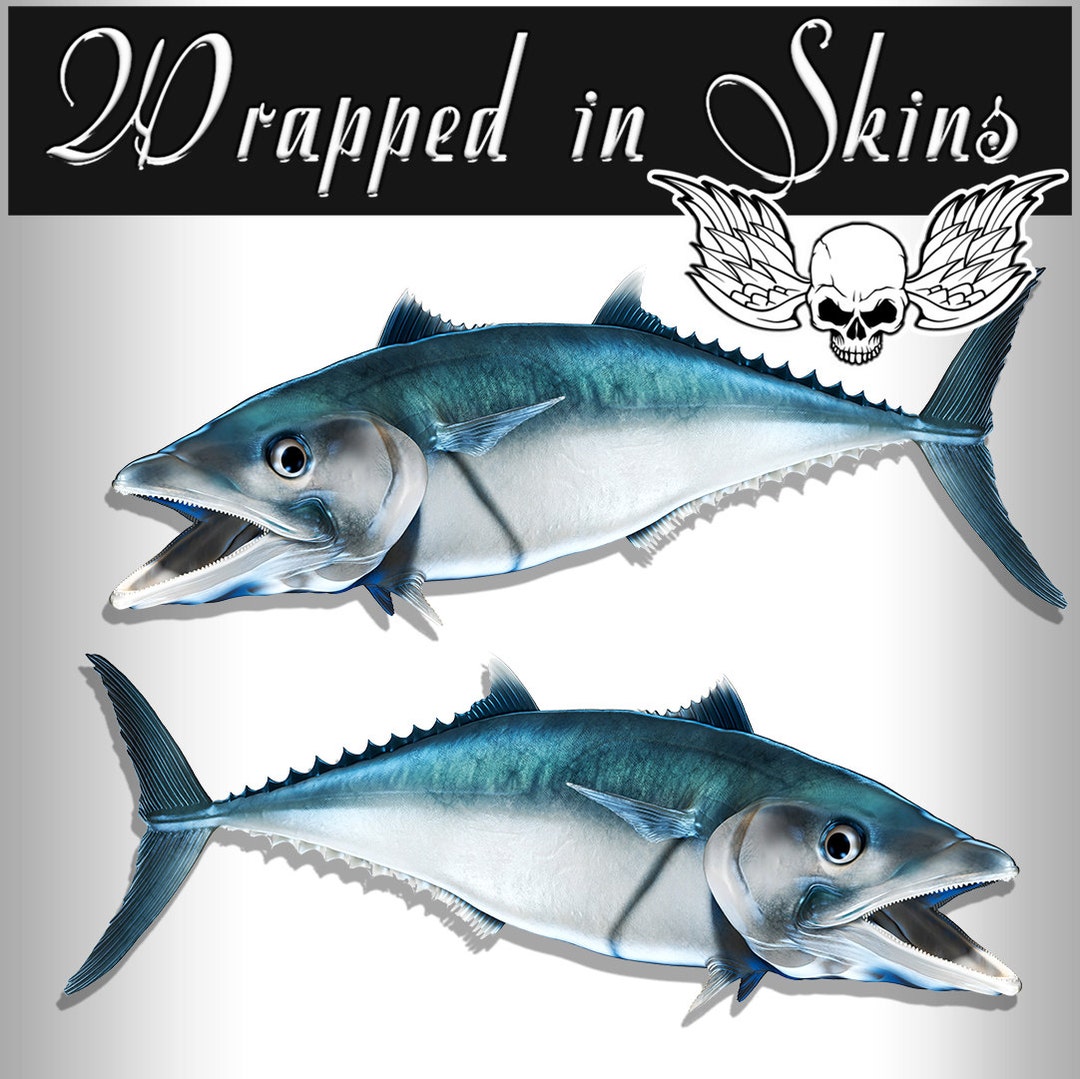 King Mackerel Fish Decals Fishing Stickers Tackle Box RV Truck Camper