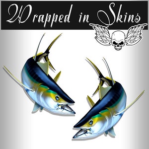 24" Yellowfin Tuna Fish RV Decals - Boat Graphics - Set van 2 gespiegelde Vinyl Graphics - Boat RV - Kies gelamineerde of niet-gelamineerde RV6