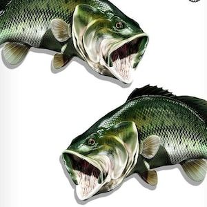 Bass Fisch Abziehbilder Angeln Aufkleber Fisch Aufkleber Largemouth Bass großen Mund Bass AFP-0030