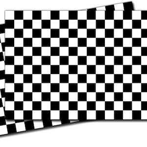 Checkered Flag Racing Flag Vinyl Decal Stickers - 2 Pack 5&quot; x 10&quot;  Black and White