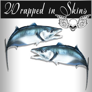 Decalcomanie King Mackerel Adesivi per pesci da pesca Scatola per attrezzi RV Truck Camper Trailer AFP-0022