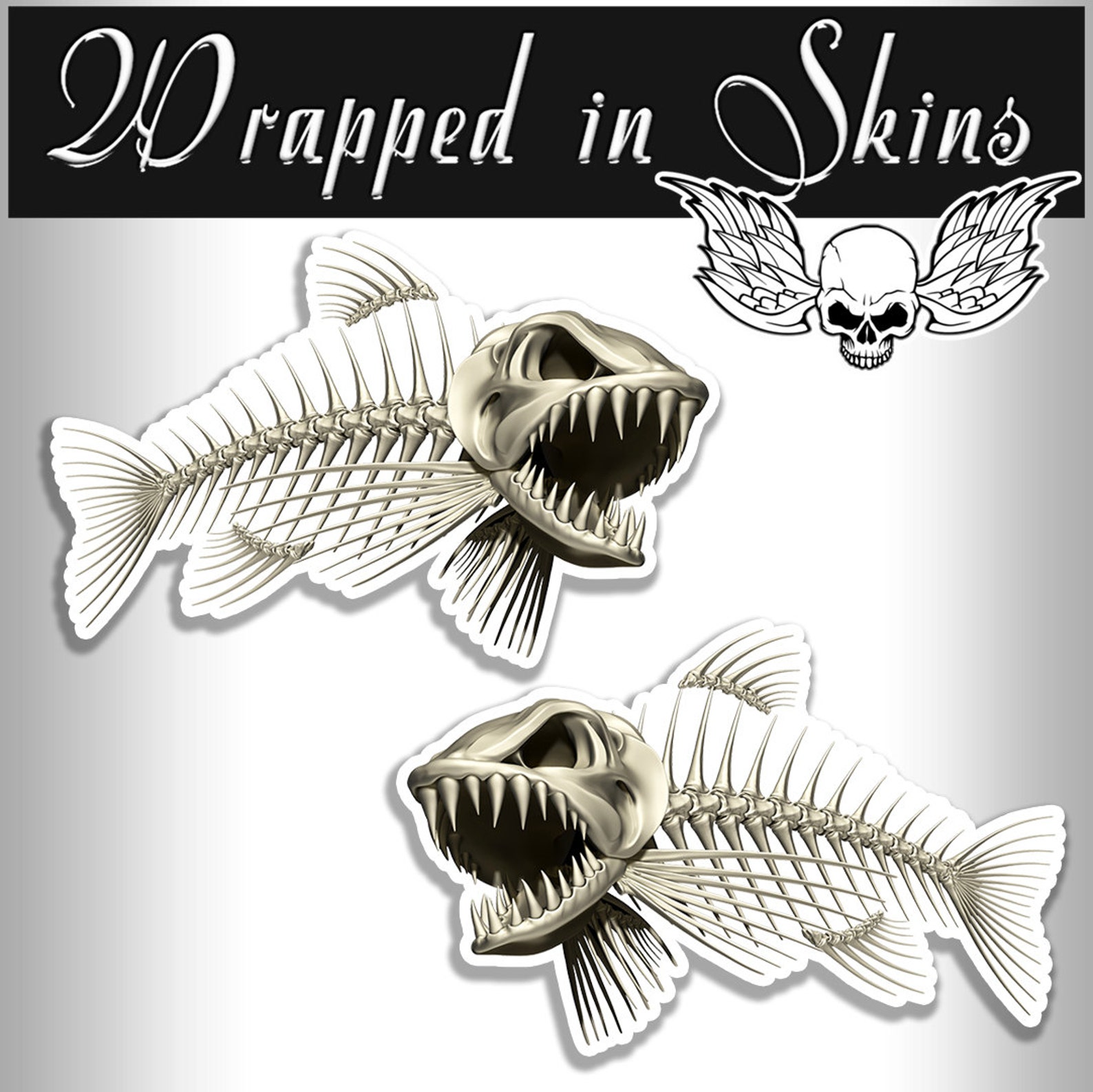 Fish Skeleton Stickers Bone Fish Decals Fishing Stickers Tackle Box RV ...