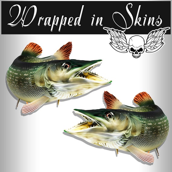 Pike Decals Fishing Stickers Tackle Box RV Truck Camper Trailer AFP-0051 -   Canada