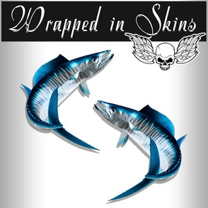 24" Wahoo Fish RV Decals - Boat Graphics - Set van 2 gespiegelde Vinyl Graphics - Boat RV - Kies gelamineerde of niet-gelamineerde RV6