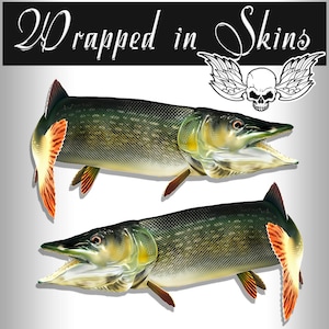 Stickers brochet pêche autocollants Tackle Box RV camion Camper Trailer AFP-0048