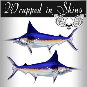 24" Swordfish RV Decals Boat Graphics Set van 2 gespiegelde Vinyl Graphics Boat RV Kies gelamineerd of niet-gelamineerd RV3