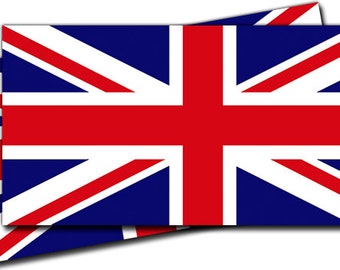 British Flag Stickers - 2 Pack 3" or  5" wide Adhesive Vinyl Flags of Great Britain