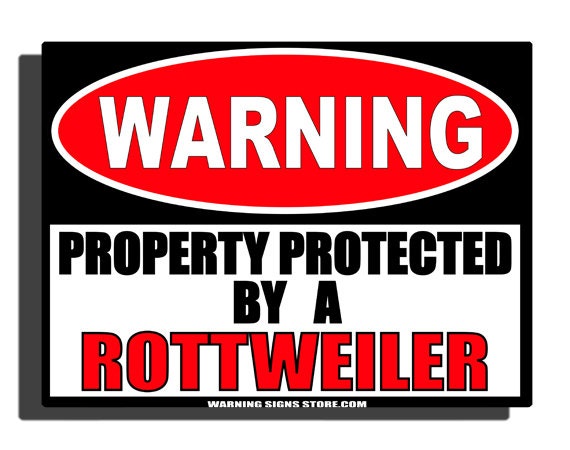 Beware of Dog Sign - Rottweiler Aluminum Sign Yard Sign - 9