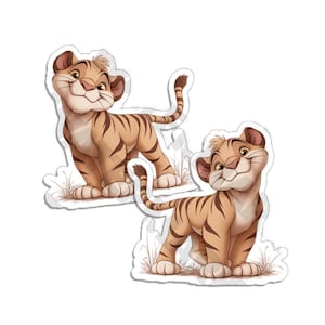 Happy Tiger Cub Decalcomanie Adesivi Baby Cub Adesivi Camion Camper Auto Baby Tiger - Confezione da 2 specchiati M33356