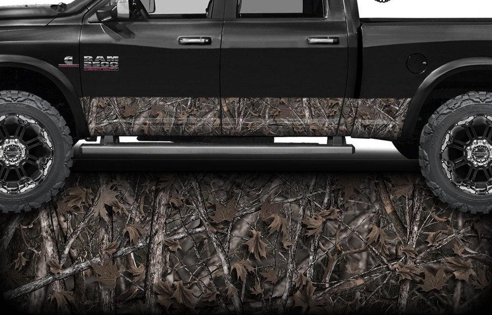 Camouflage MATTE Rocker Panel Graphic Decal Wrap Camo Woodland Wraps ...