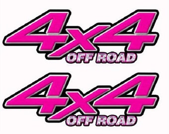 4x4 Off Road Decals Pink Truck Decals Pink Truck Accessories Pink Vinyl Graphic Truck Side Decals Set of 2 Vinyl Decals  k002OR4