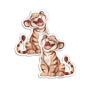Baby Tiger Decalcomanie Adesivi Cuccioli Adesivi Camion Camper Auto Baby Young Tiger - Confezione da 2 specchiati M33351