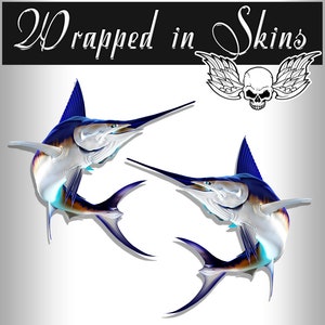 24" Swordfish RV Decals - Boat Graphics - Set van 2 gespiegelde vinylafbeeldingen - Boat RV - Kies gelamineerde of niet-gelamineerde RV6