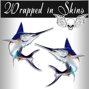 Boot RV Decals - Vinyl Graphics Swordfish Decals Fishing Stickers Truck Camper Trailer AFP-0076 - 24" (61cm)