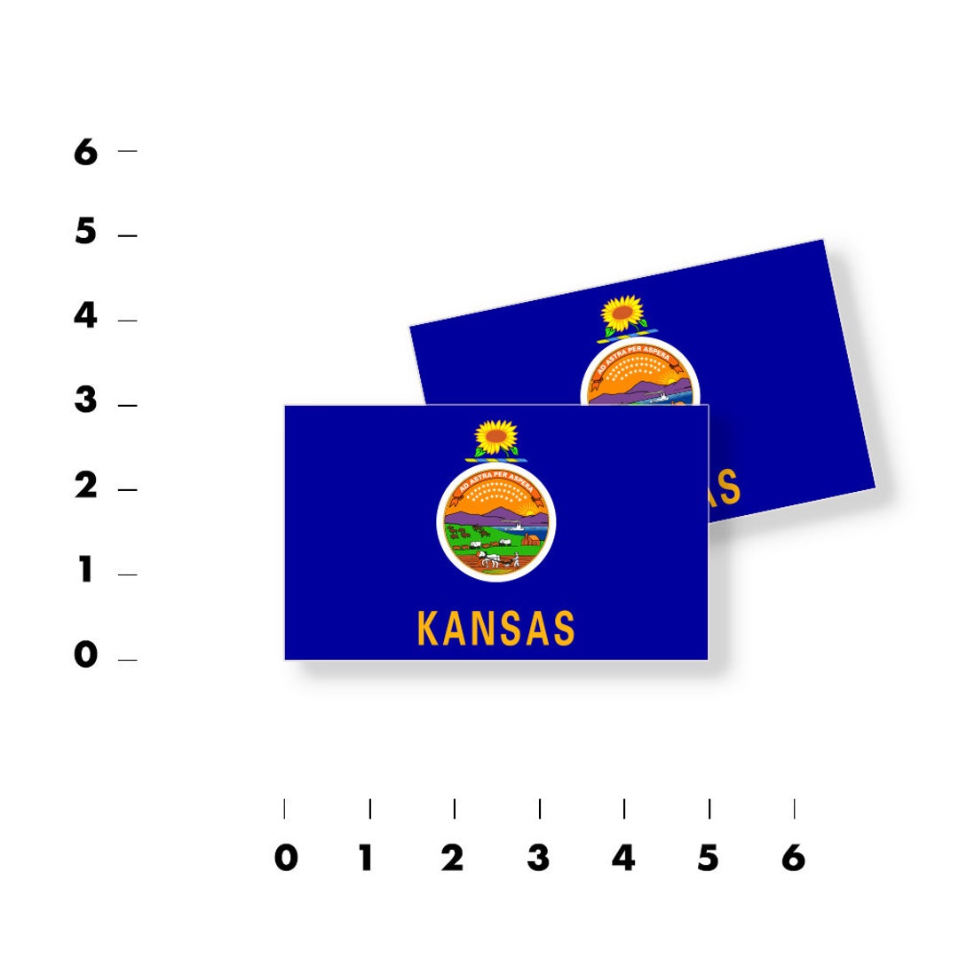Kansas Stickers Kansas State Flag Vinyl Decal Stickers - Assorted Sizes - Etsy