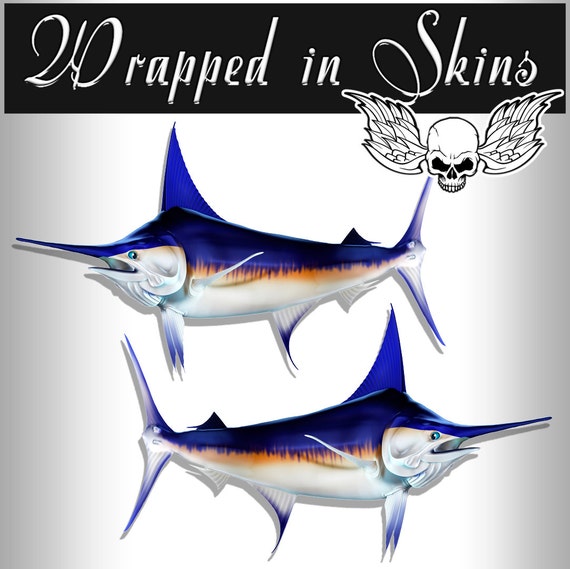 CUSTOM SIZE COLOR for CARS,TRUCKS Marlin Fish Design Vinyl Decal Set 2 CUSTOM SIZE COLOR for CARS,TRUCKS Marlin Fish Design Vinyl Decal Set 2