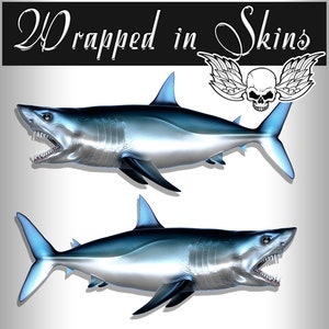 24" Mako Shark RV Decals - Boat Graphics - Set van 2 gespiegelde Vinyl Graphics - Boat RV - Kies gelamineerde of niet-gelamineerde RV3
