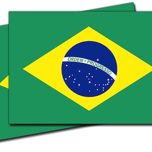 Brazilian Flag Vinyl Decal Sticker - 2 Pack