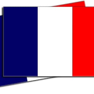 France Flag Decal French Flag Sticker - Adhesive Vinyl  - 2 Pack