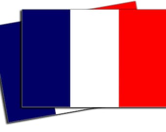 Calcomanía de la bandera de Francia - Vinilo adhesivo - Paquete de 2