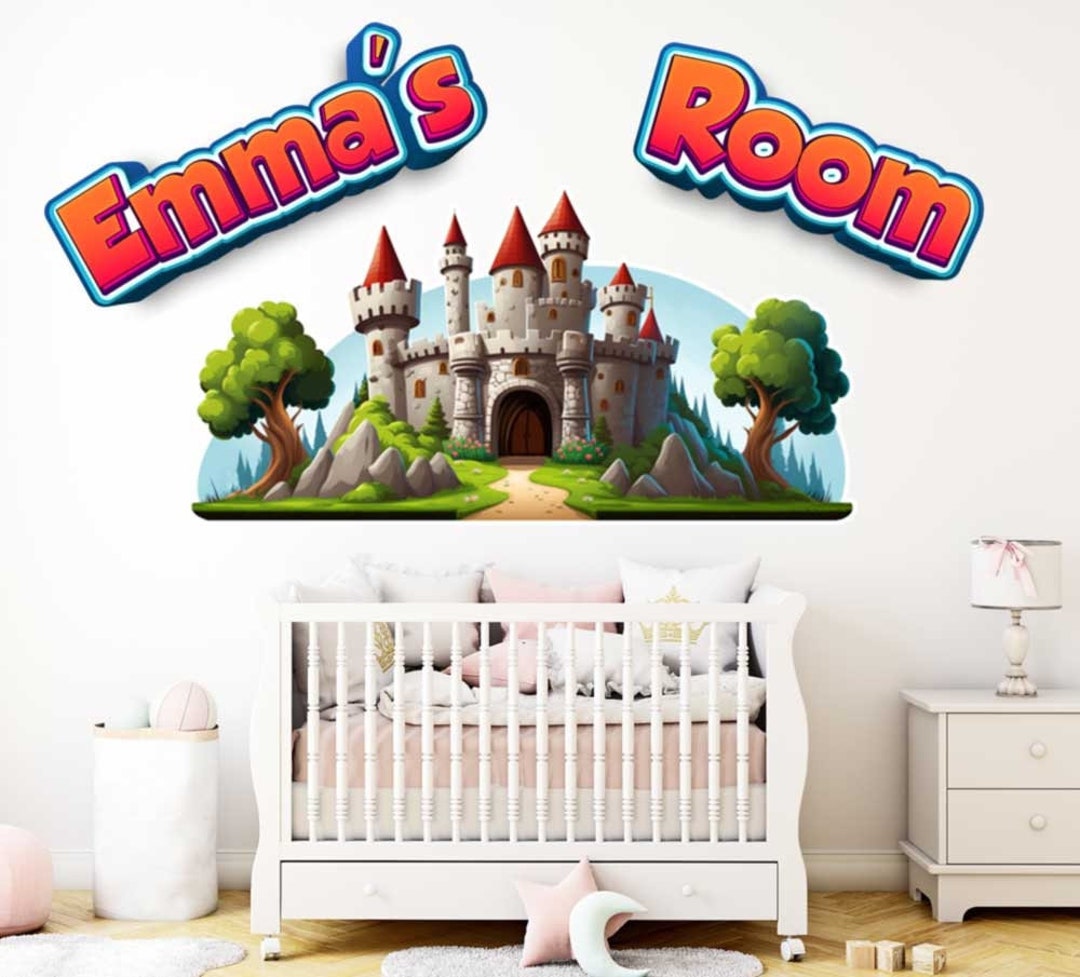 Kids Bedroom Castle Wall MURAL Personalized Girls Boys Room Vinyl — free download