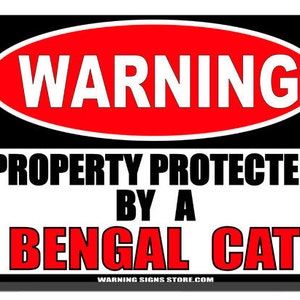 Bengal Cat Decor Funny Cat Gift Funny Cat Sign Gift for Cat Lovers 9&quot;x12&quot; Metal Sign Gift for Cat Owner #252