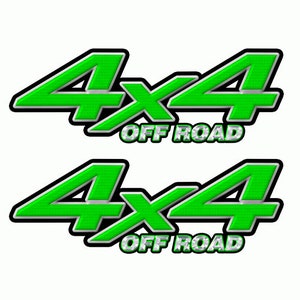 4x4 Off Road Decals Set of 2 Truck Bed Decals Vinyl Graphic Stickers Green Truck Accessories  13&quot; wide  k004OR