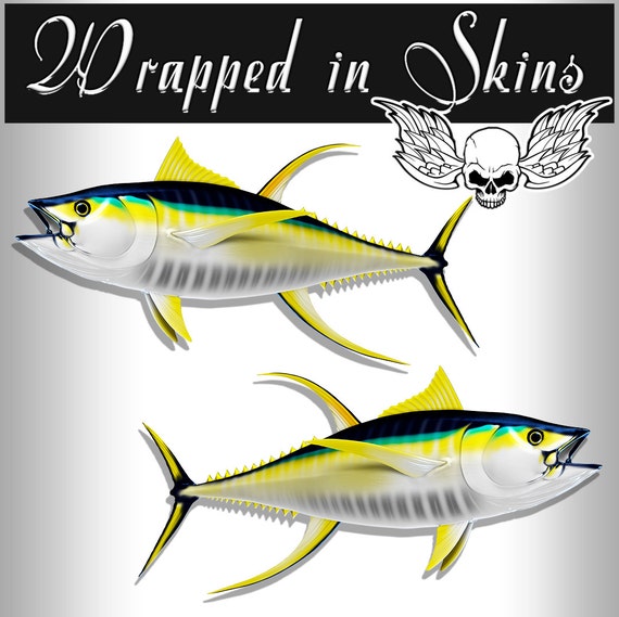 Yellowfin Tuna Decals Fish Stickers Tackle Box RV Truck Trailer AFP-0112