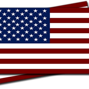 American Flag United States USA Flag Vinyl Decal Sticker 2 Pack DARK RED Choose your size