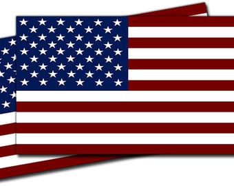 American Flag United States USA Flag Vinyl Decal Sticker 2 Pack DARK RED Choose your size