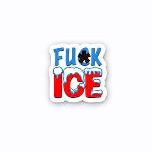 F*CK ICE - Adesivi anti-Trump che protestano contro la mancanza di un giusto processo - scegli tra 3", 4", 5" o 6" di larghezza (nessun asterisco negli adesivi veri e propri)